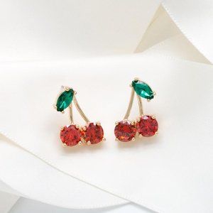 NWOT Authentic Kate Spade Captivatingly Charming Ma Cherie' Cherry Crystal Studs